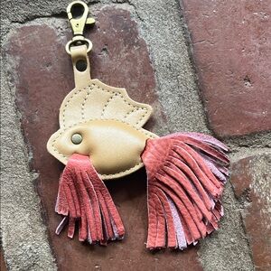 Portland Leather Goods Beta Fish Keychain Hava and Watermelon